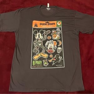 Disney100 Halloween Goulish Delights Stickers T-Shirt-XL-NWT